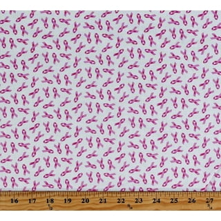 Breast Cancer Awareness FLANNEL Material by the Yard 100% Cotton 