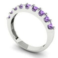 thumbnail image 2 of 0.63 ctw Wedding Band for Women - 18K White Gold Simulated Alexandrite Stackable Eternity Ring, 2 of 6