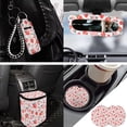 thumbnail image 3 of Yuyamidu Strawberry Car Seat Covers Full Set of 13 with Steering Wheel Cover Seat Belt Pads Pink Trash Can Auto Rear View Mirror Cover Coasters Chapstick Holder Keychain for Van Sedan, 3 of 7