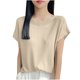 thumbnail image 2 of mfyjkho Tops Para Hacer Ejercicio, Blusas Y Camisas De Cuello Redondo De Manga Corta De Punto De Color Liso Para Mujer Tops Para Hacer Ejercicio M, 2 of 4