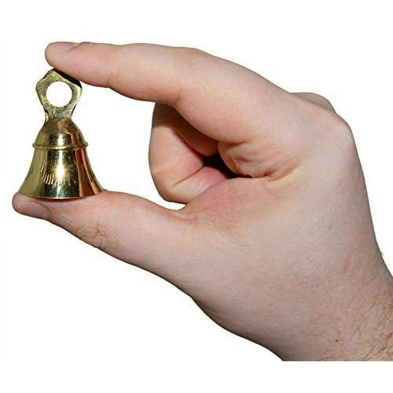 SciencePurchase 6 Assorted Mini Brass Bells with Loops for Hanging