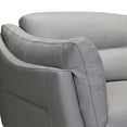 thumbnail image 4 of Franz Gray Leather Sofa Solid Wooden Frame Brown Legs, 4 of 5
