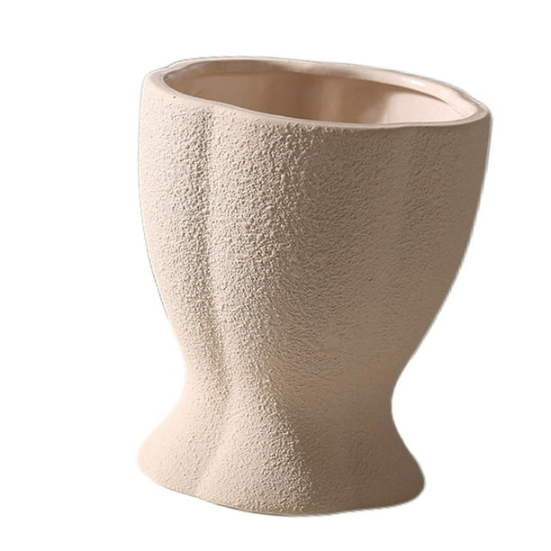 Florero de cerámica esmerilada Arreglo de flores para adorno de dormitorio Regalo de inauguración de la casa , Amarillo Estilo C BLESIY Florero de arte simple