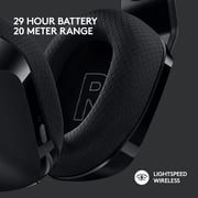 Logitech G733 LIGHTSPEED Wireless Gaming Headset with suspension headband, LIGHTSYNC RGB, Blue VO!CE mic technology and PRO-G audio drivers, Black