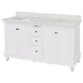 thumbnail image 7 of Bella 60" Double Bathroom Vanity with White Cabinet and Engineered Marble Top, 7 of 7