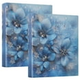 thumbnail image 2 of Three Large Blue Flowers 3 Ring Hardcover Binders 1.5in Round Rings for Letter-Size Folder Paper Organizer Pockets for Office Student Recipe, 2 of 9