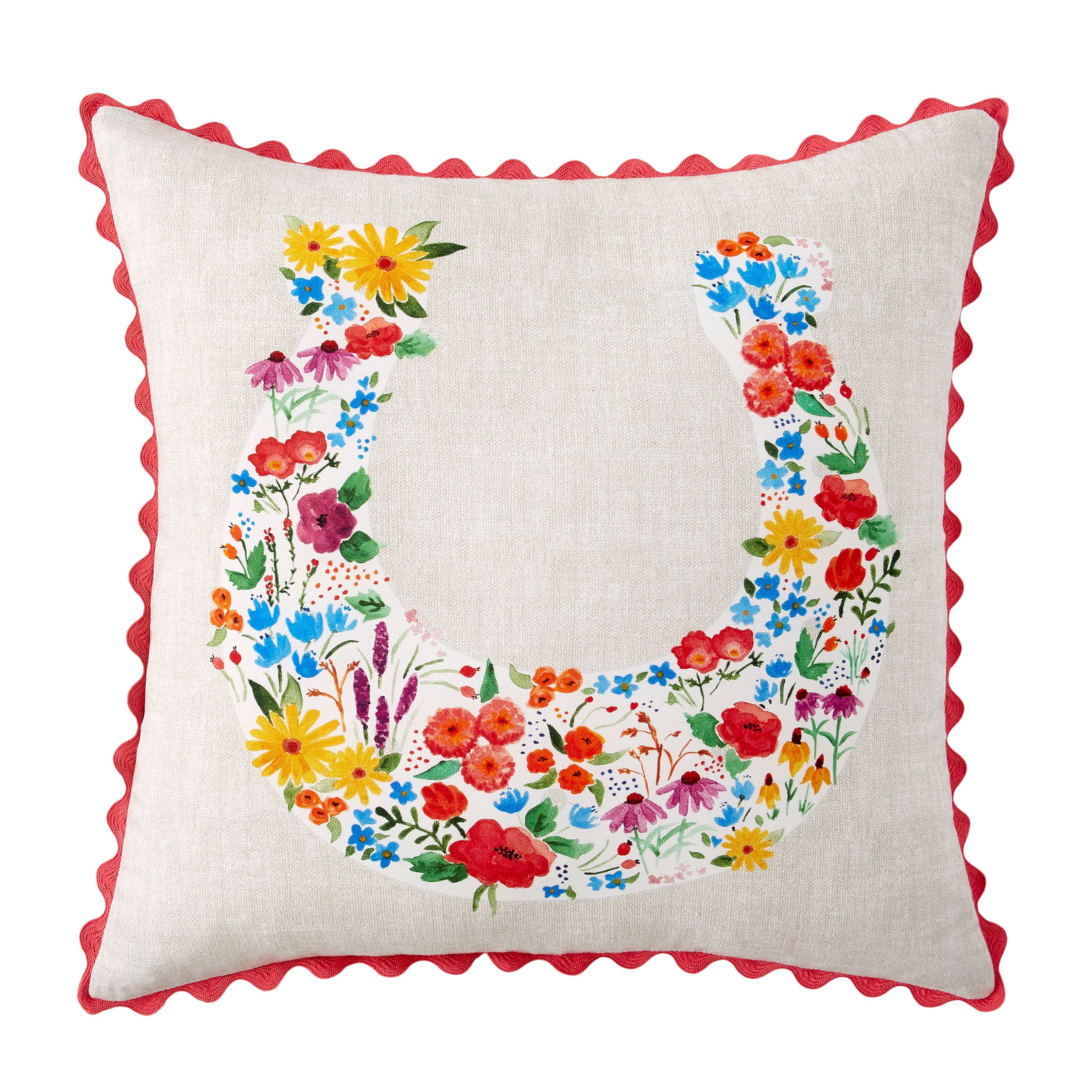 18x18 Pioneer Country Farm For Woman Turquoise Red Flowers Throw Pillow Multicolor
