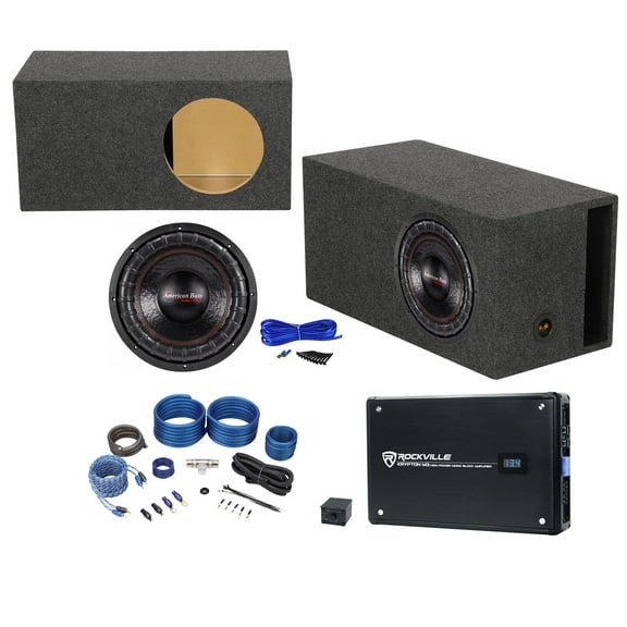 American Bass XFL-1222 2000w 12" Subwoofer Vented Sub Box Mono Amplifier Amp Kit