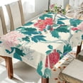 thumbnail image 4 of Ryvnso Peony Flowers and Leaves Rectangle Table Cloth Tablecover Dinning Tablecloth 54"x72", 4 of 8