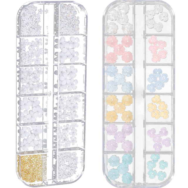 Dijes de flores para decoración de uñas en 3D, flores para uñas, joyas y decoraciones para uñas acrílicas