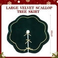 thumbnail image 2 of JEWLALO Christmas Tree Skirt, 48 Inch Green Velvet Fur Scalloped Tree Skirt Sparking Gold Lace Trim for Party Rustic Xmas Holiday Decorations All Year, 2 of 9