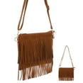 thumbnail image 6 of Pawsdot Fringe Crossbody Bag Light Brown Polyester 1Set Shoulder Wear Women Travel, 6 of 8