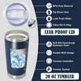 thumbnail image 4 of 20 oz Navy Stainless Steel Vacuum Insulated Travel Tumbler with Lid, Double Wall, 8-Pack, 4 of 7
