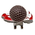 thumbnail image 2 of Marcadores de Pelotas de Golf de Primera con Clip Magnético para Gorra de Golf para Gorra de Golf Diseño de Patrón de Zapatillas Regalos para rojo Macarena Marcador de pelota de golf, 2 of 5