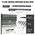 thumbnail image 3 of 14 Pack Micro Fineliner Pens,Drawing Art Pens,Archival Pen Waterproof Ink Set Artist Supplies Archival Inking Markers Sketch Outline Pen, Precision Drawing and Sketching Kit, 3 of 7