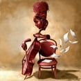 thumbnail image 2 of Muhammad, Salaam 12x12 Black Ornate Wood Framed with Double Matting Museum Art Print Titled - The Solo Cellist, 2 of 4