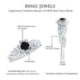 thumbnail image 6 of Rosec Jewels Natural Black Onyx Flower Engagement Ring for Women - Black Onyx Diamond Ring - AAA Quality - with Jewelry Box, 14K White Gold, US 6.00, 6 of 9
