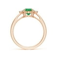 thumbnail image 2 of ANGARA Natural Tapered Shank 1.1 ct Emerald Solitaire Ring with Diamond Accents in 14K Rose Gold for Women (Size-8x6mm) | May Birthstone, Anniversary, Jewelry Gift for Women | Natural Emerald Ring, 2 of 9