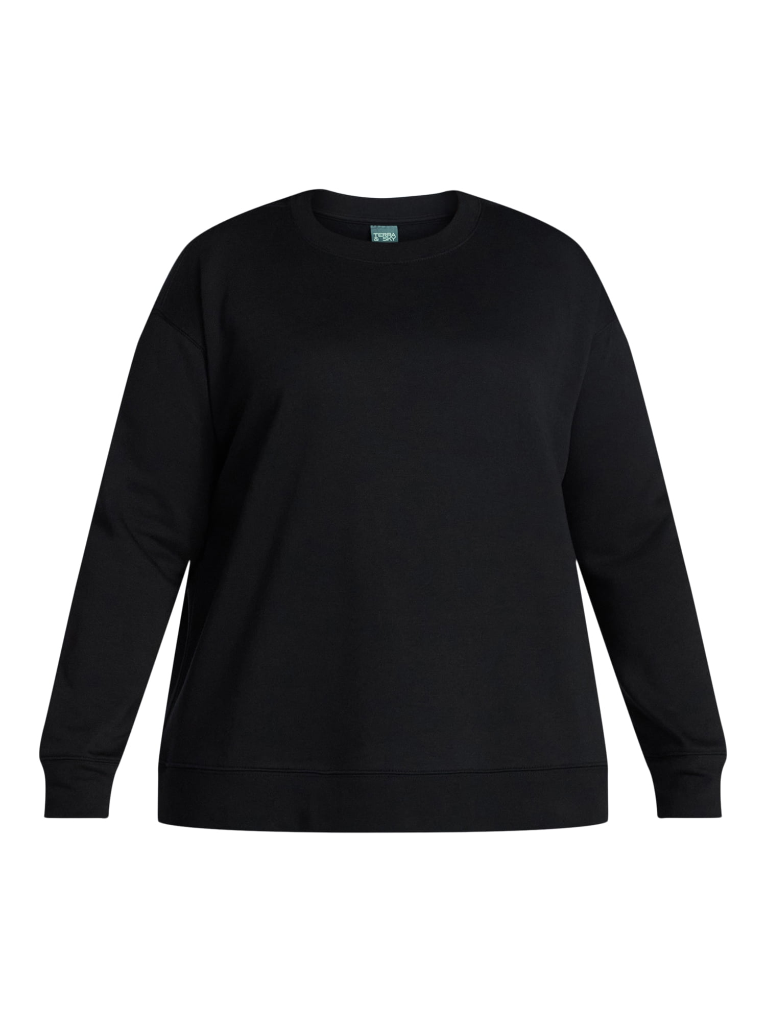 Terra & Sky Women's Plus Size Fleece Sweatshirt with Long Sleeves, Size 0X-5X