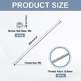 thumbnail image 2 of Uxcell Fully Threaded Rod M3 x 250 0.5mm Pitch 304 Stainless Steel With Screw Nuts 2Pcs, 2 of 5