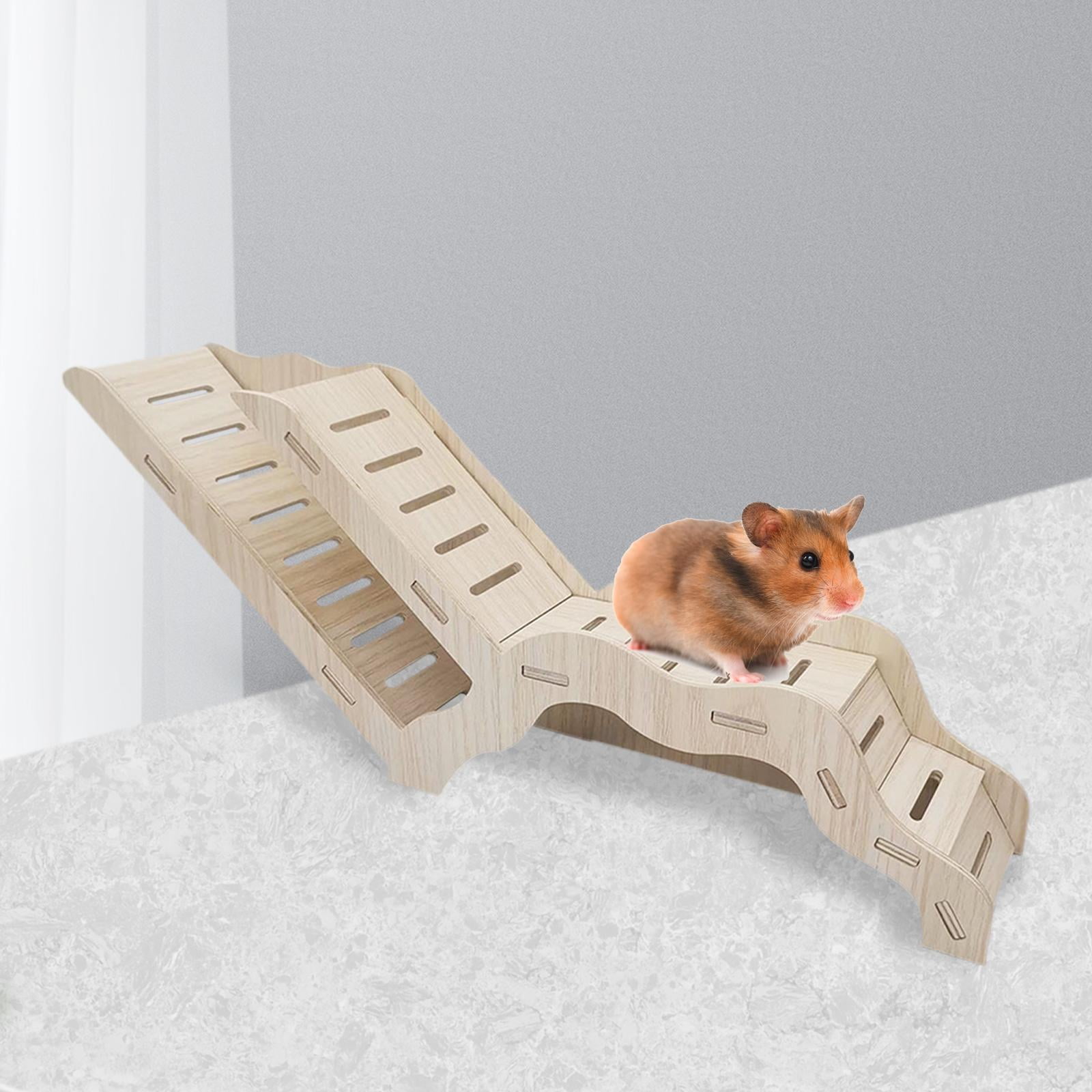 Bvdfgk Hamster Climbing Toy Wooden Ladder Climbing Toy Cage Accessories Gerbils Hamster Style A 42x16cm