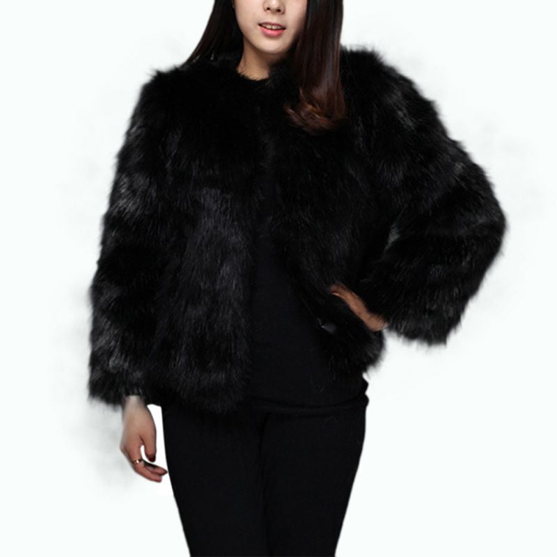 short sleeve faux fur jacket