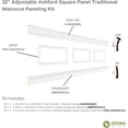 thumbnail image 2 of Ekena millwork 94 1/2"L (Adjustable 32"H to 36"H) Ashford Square Panel Traditional Wainscot Paneling Kit, 2 of 10