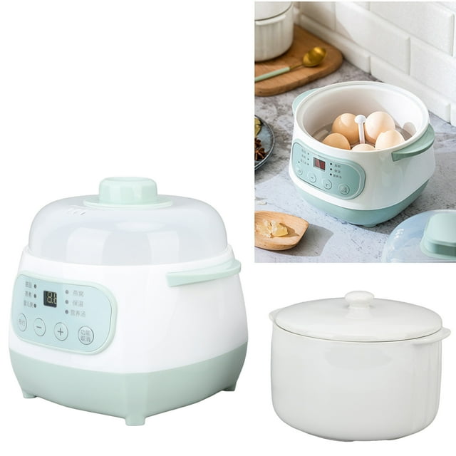 Fyydes Healthy Green 1L Ceramic Slow Cooker with Timer