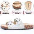thumbnail image 3 of Alpine Swiss Womens Double Strap Contour Sandals Slip on Buckle Slides Vegan Leather Footbed Sandal Ergonomic Cork-Inspired Sole Summer Footwear, 3 of 9