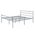 thumbnail image 2 of Geniqua Full Size Bed Frame Silver Steel Platform Modern Headboard Footboard Foundation Tool Free Assembly No Box Spring Needed, 2 of 8