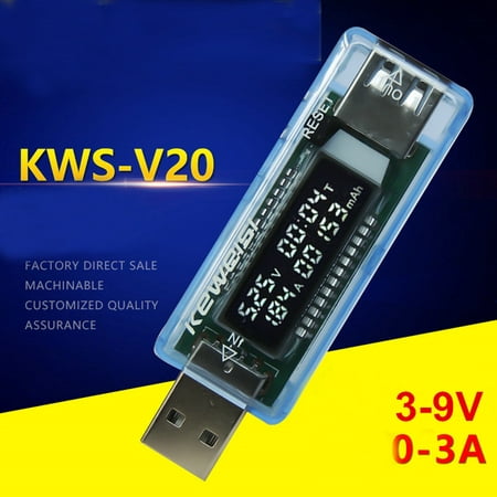 KEWEISI 3V-9V 0-3A USB Charger Power Detector Battery Capacity Tester (Best Cheap Power Meter)