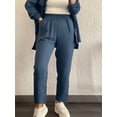 thumbnail image 5 of Biekopu Women's 2 Piece Casual Outfits Long Sleeve Button Shirt Tops Solid Color Pants Loungewear Sets Streetwear, 5 of 6