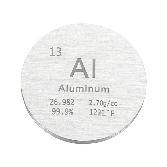 Uxcell Aluminum Disc, 1 inch Al Density Circle Sheets Plates High Density Element Cube Unique Metal Periodic Table for Collections Lab Experiment Chemistry Teacher Scientific