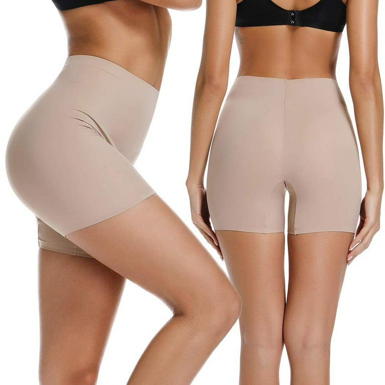 Mid-Rise Smooth Slip Shorts Panty for Women Under Dress Anti