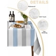 thumbnail image 3 of Light Blue Grey Stripe Tablecloth Rectangle Table Cloth 60x84, Waterproof Tablecloth Outdoor Table Cloth, Modern Farmhouse Vertical Striped Washable Table Cover for Kitchen Dinning Party, 3 of 8