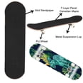 thumbnail image 2 of Skateboards for Beginners Seamless dinosaur wearing sunglasses hat tropical leaves elements 31"x8" Maple Double Kick Concave Boards Complete Skateboards Outdoor for Adults Youths Kids Teens Gifts, 2 of 5