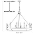 thumbnail image 3 of Vanity Art 12-Lights Candle Style Wagon Wheel Chandelier Lighting Farmhouse Candle Ceiling Light Fixtures for Living Room Kitchen Dining Room - 10552TW-BK-BD, 3 of 8