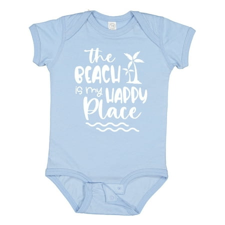 

Inktastic Spring Break the Beach is My Happy Place Gift Baby Boy or Baby Girl Bodysuit