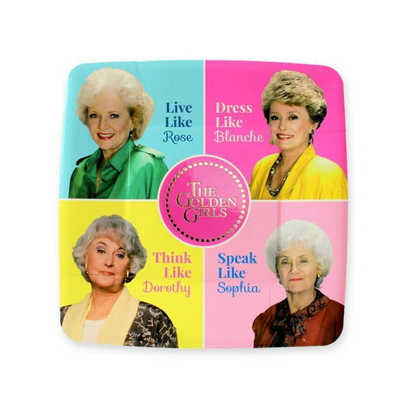 Prime Party Golden Girls Dessert Plates, 7 Inch Square Paper Plates – 8 Pack