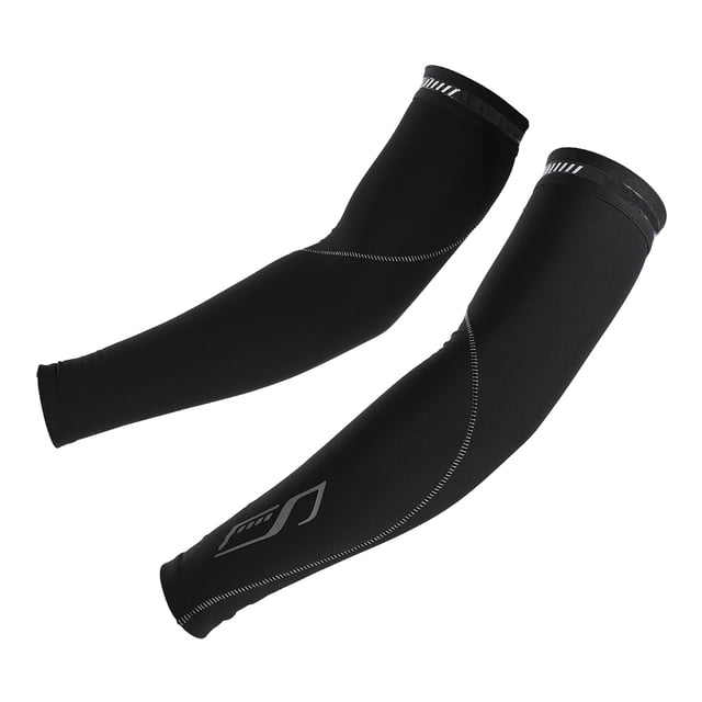 Ciclismo protección solar calentadores de brazo de lana deportes al aire libre mangas de brazo cubierta negro (2XL/3XL)