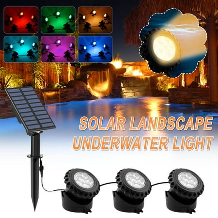 

Solar Yard Lights RGB Pond Lights Outdoor IP68 Waterproof Color Changing Spotlights Submersible FountainLight Colored Adjust OutsideLandscape Lights for Garden