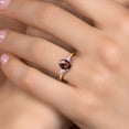 thumbnail image 4 of Gem Stone King 10K Yellow Gold Red Garnet and Pink Lab Grown Diamond Engagement Ring for Women | 2.03 Cttw | Oval Checkerboard 8X6MM | Gemstone January Birthstone | Size 8, 4 of 6