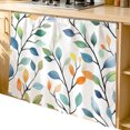 thumbnail image 2 of Colorful Leaf Cabinet Curtain 35"Wx35"L, Dustproof Under Sink Skirt with Self Adhesive Tape, Summer Botanical Pastoral Spring Cabinet Curtain Cover for Kitchen Sink, Bathroom Vanity, Laundry Room, 2 of 9