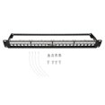 thumbnail image 1 of CAT5e Patch Panel 24 Ports Anti Interference Stable Polished Metal CAT6 Rackmount Panel for 19 Inch Rack Cabinet, 1 of 5