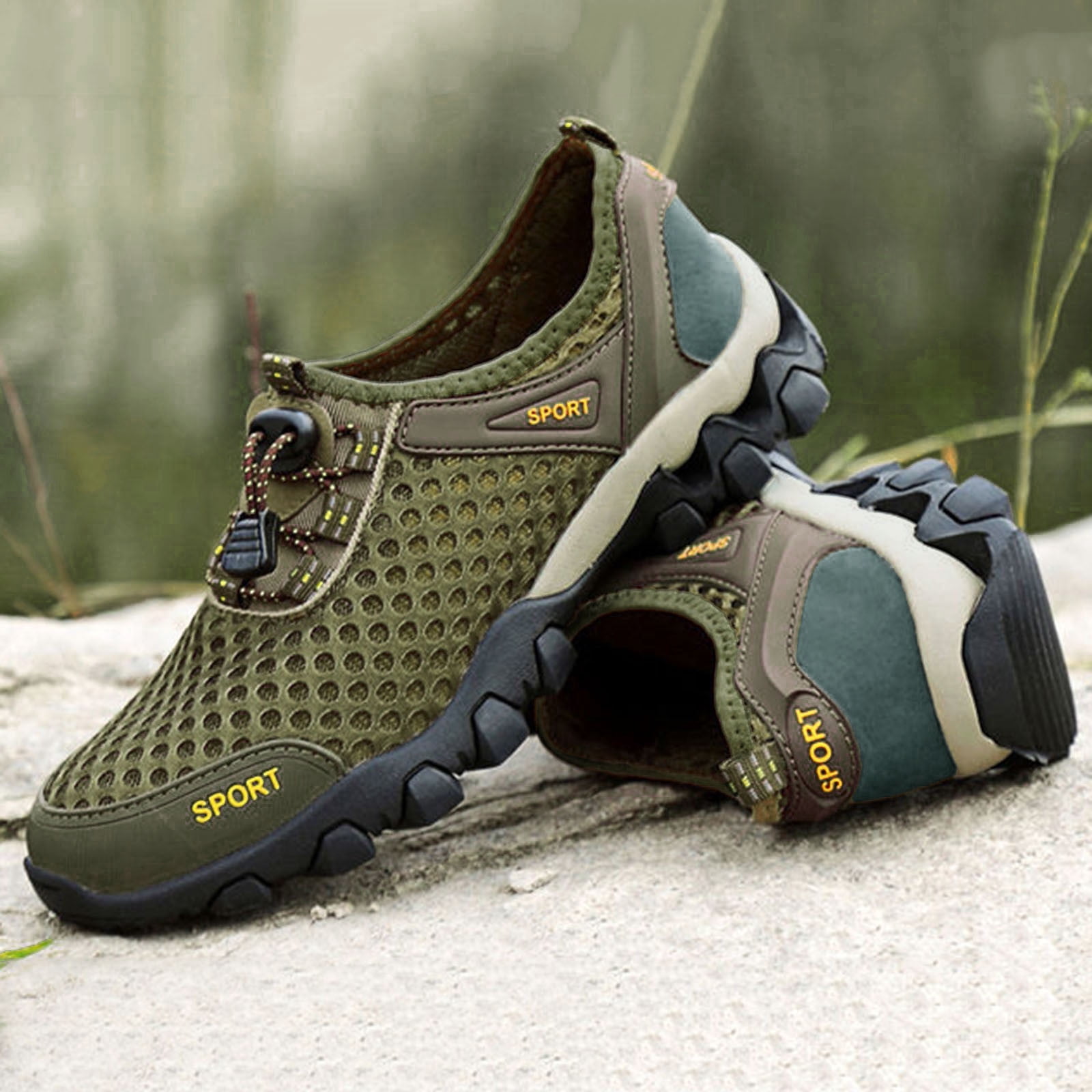 krdevn Barefoot Shoes Women/Men - Men Summer Mesh Breathable Hiking Shoes Walking Shoes Outdoor Travel Shoes Sports Shoes,River Trekking Shoes, Fishing Wader Boots