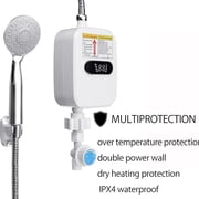 Electric Shower Head Tankless Water Heater Thermostatic Shower Head Set Temperature Adjustable Home Bathroom Waterproof Instant Water Heating Machine