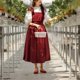 thumbnail image 2 of Retro Cotton Linen Women'S Dress Casual Petal Sleeve Back Cross Elastic Waist Elegant Dresses For Women Long Midi Sundress zhangmengya LED, 2 of 2