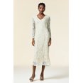 thumbnail image 1 of Vestido bellabarnetten Klaria con cuello en V y mangas largas bordado, 1 of 6