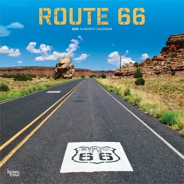 Route 66 | 2025 12x24" (Hanging) Square Wall Calendar | Plastic-Free | BrownTrout