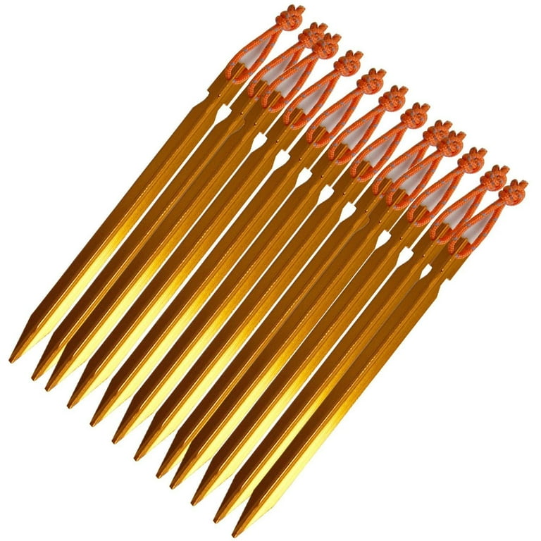  6Pcs Aluminum Tent Stakes Heavy Duty - 12.6 In Ground